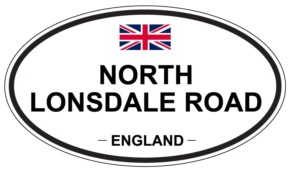 NORTH LONSDALE ROAD, ENGLAND - Oval Sticker