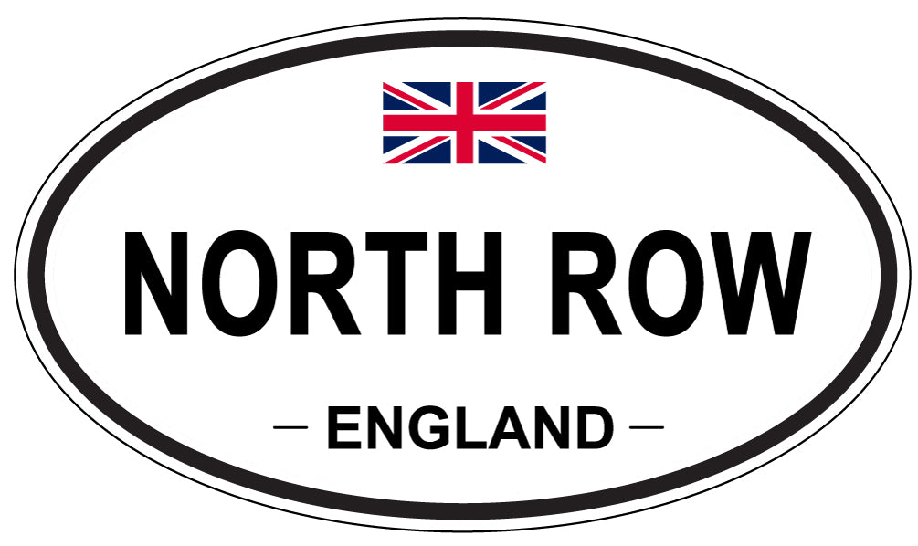 NORTH ROW, ENGLAND - Oval Sticker