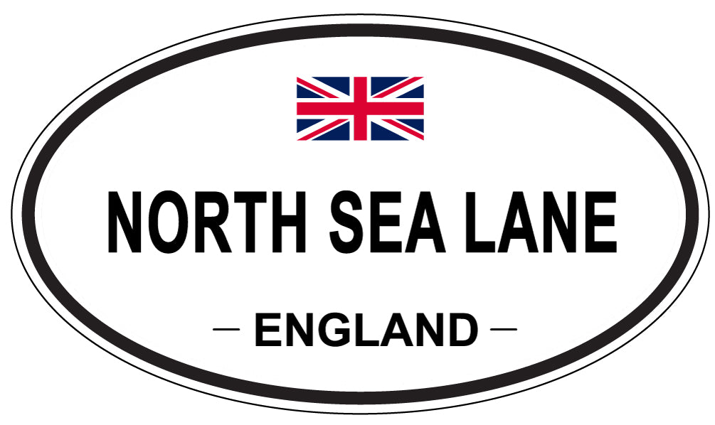 NORTH SEA LANE, ENGLAND - Oval Sticker