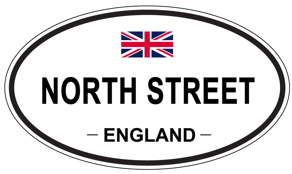 NORTH STREET, ENGLAND - Oval Sticker