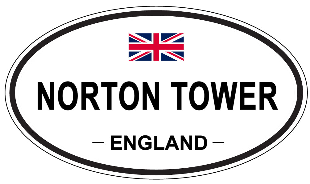 NORTON TOWER, ENGLAND - Oval Sticker