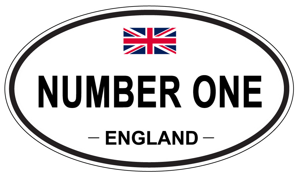 NUMBER ONE, ENGLAND - Oval Sticker