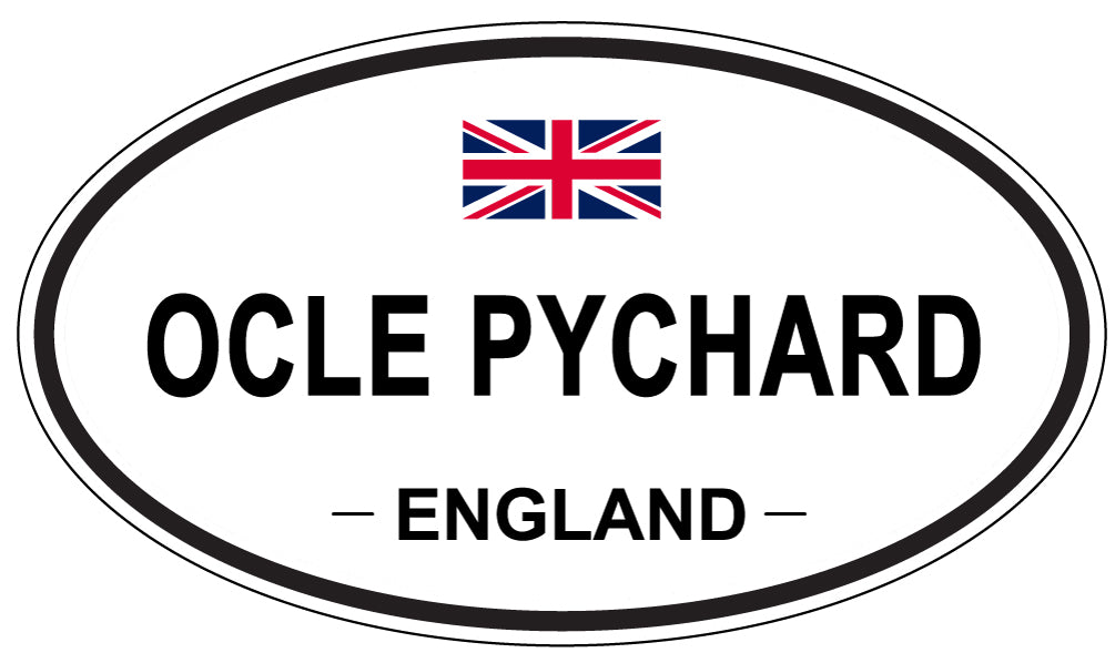 OCLE PYCHARD, ENGLAND - Oval Sticker
