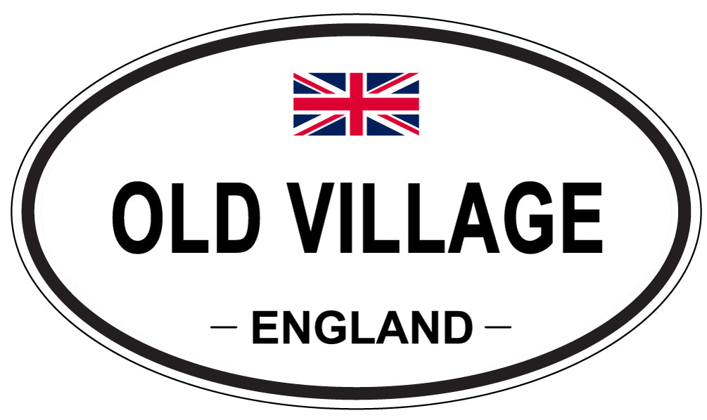 OLD VILLAGE, ENGLAND - Oval Sticker