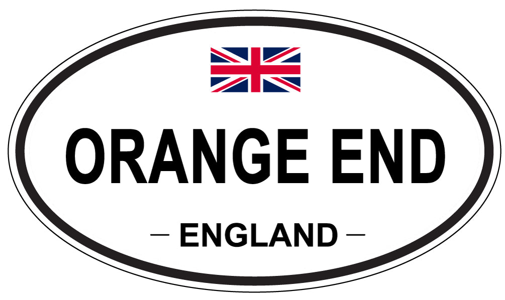 ORANGE END, ENGLAND - Oval Sticker