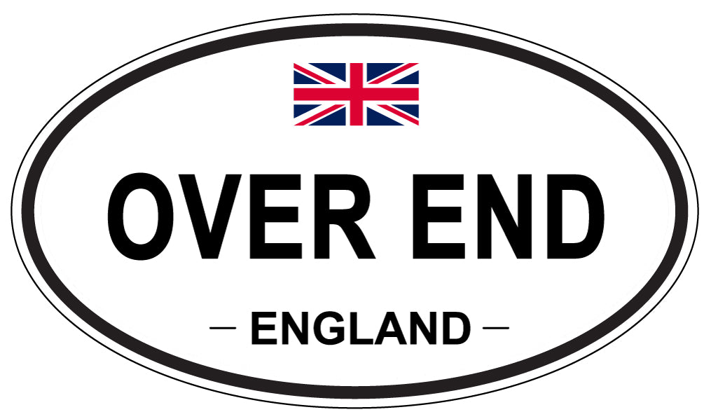 OVER END, ENGLAND - Oval Sticker