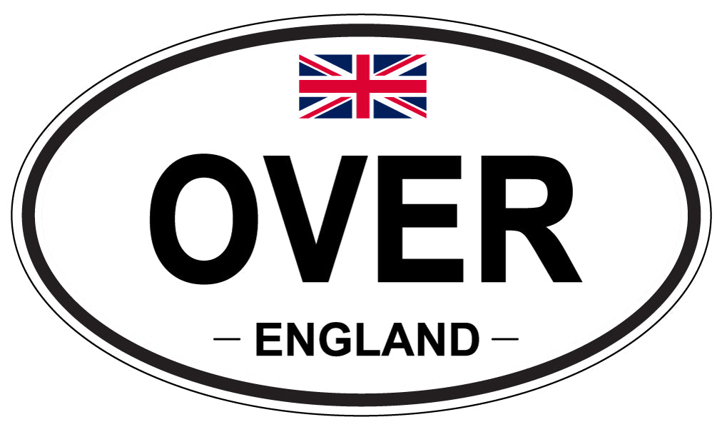 OVER, ENGLAND - Oval Sticker