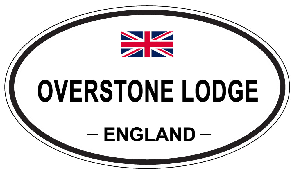 OVERSTONE LODGE, ENGLAND - Oval Sticker