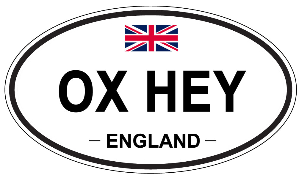 OX HEY, ENGLAND - Oval Sticker