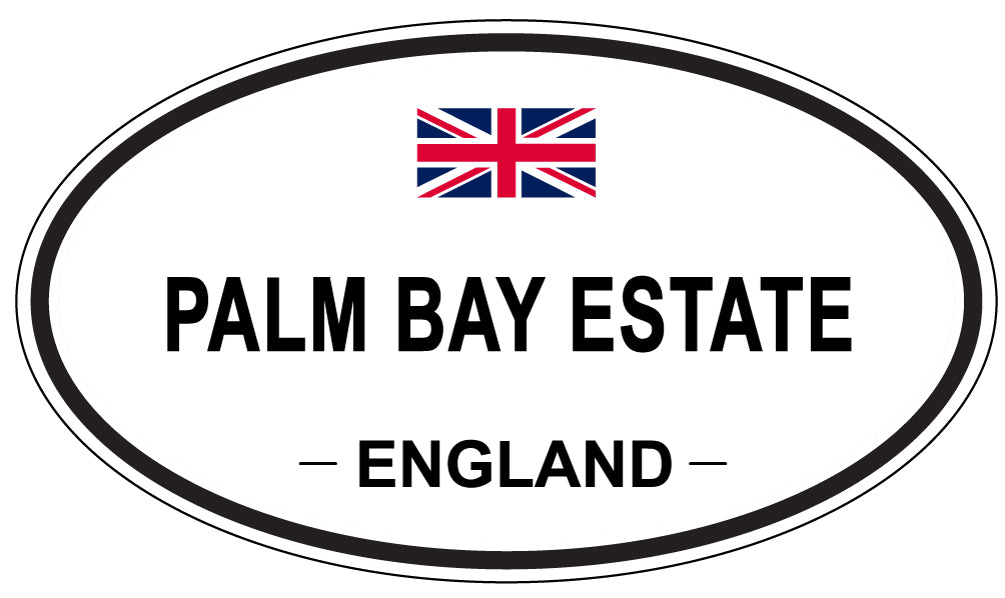 PALM BAY ESTATE, ENGLAND - Oval Sticker