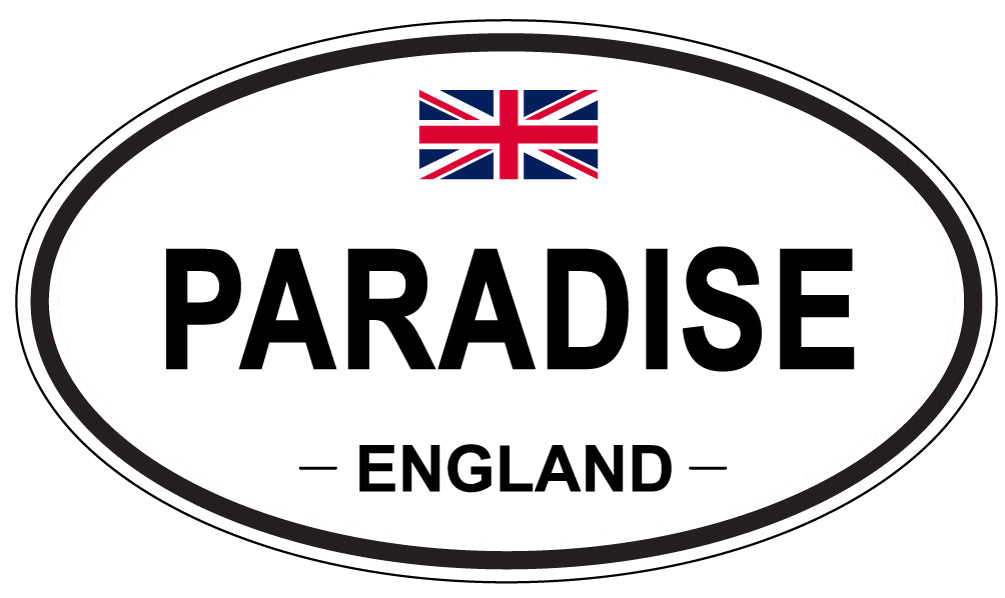 PARADISE, ENGLAND - Oval Sticker