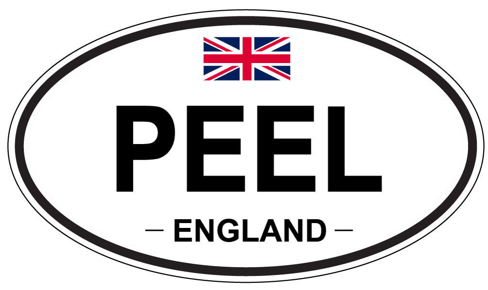 PEEL, ENGLAND - Oval Sticker