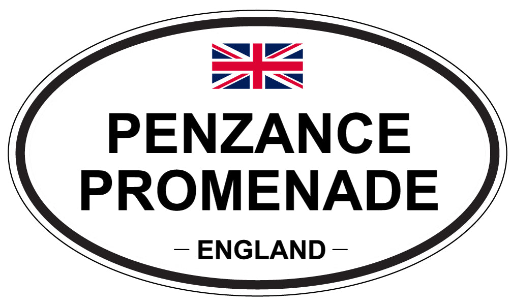 PENZANCE PROMENADE, ENGLAND - Oval Sticker