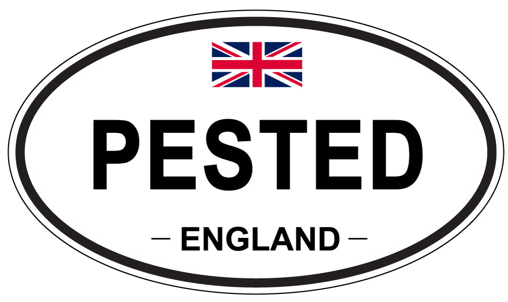PESTED, ENGLAND - Oval Sticker