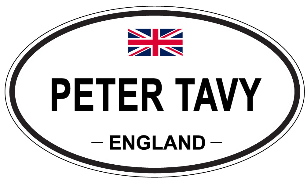 PETER TAVY, ENGLAND - Oval Sticker