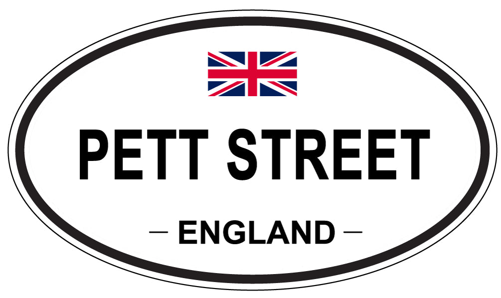 PETT STREET, ENGLAND - Oval Sticker