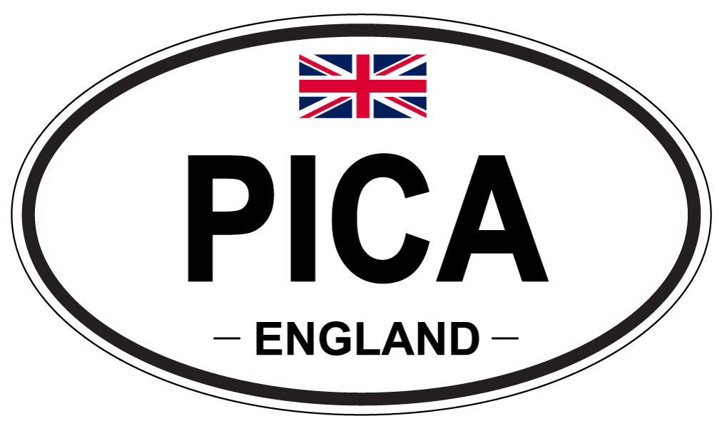 PICA, ENGLAND - Oval Sticker