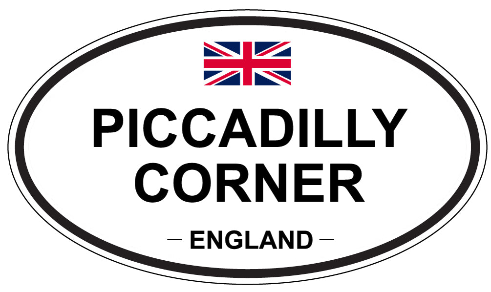 PICCADILLY CORNER, ENGLAND - Oval Sticker
