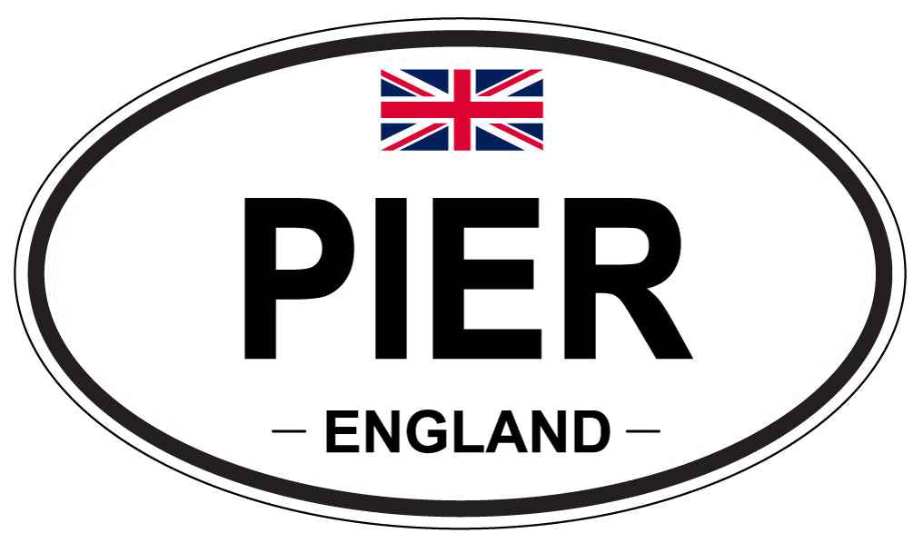 PIER, ENGLAND - Oval Sticker