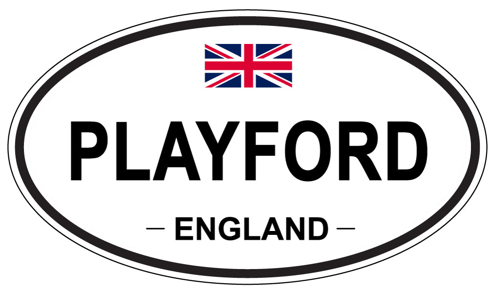PLAYFORD, ENGLAND - Oval Sticker