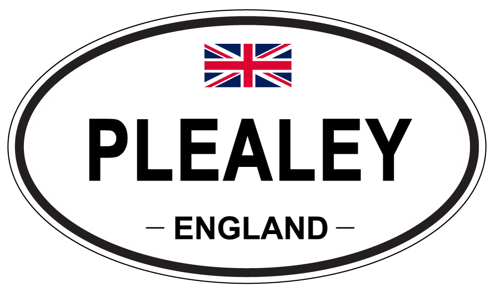PLEALEY, ENGLAND - Oval Sticker