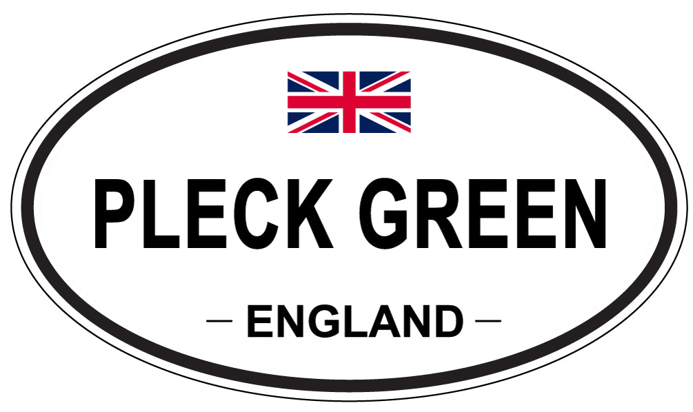PLECK GREEN, ENGLAND - Oval Sticker