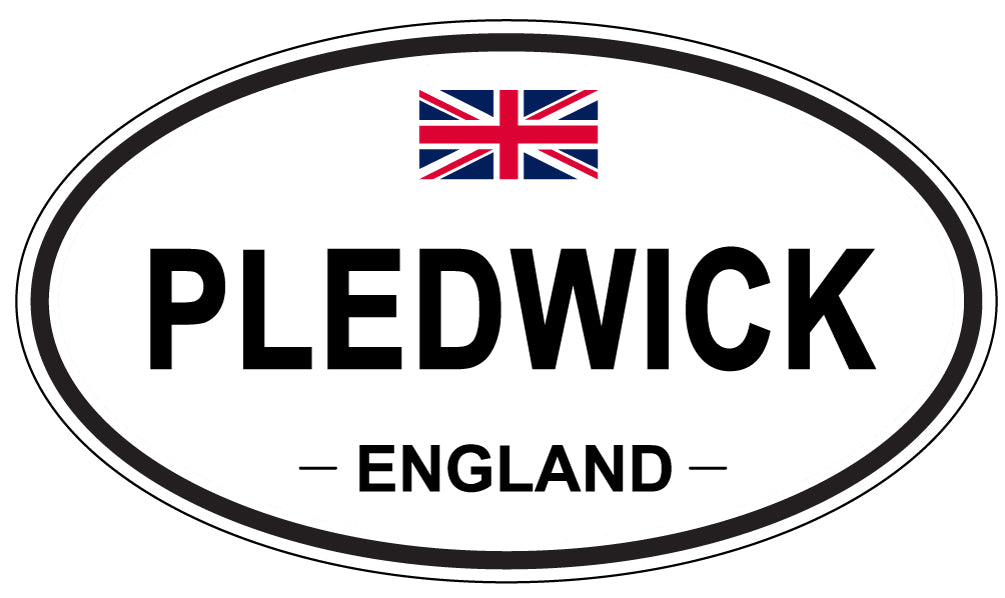 PLEDWICK, ENGLAND - Oval Sticker