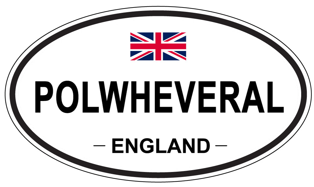 POLWHEVERAL, ENGLAND - Oval Sticker