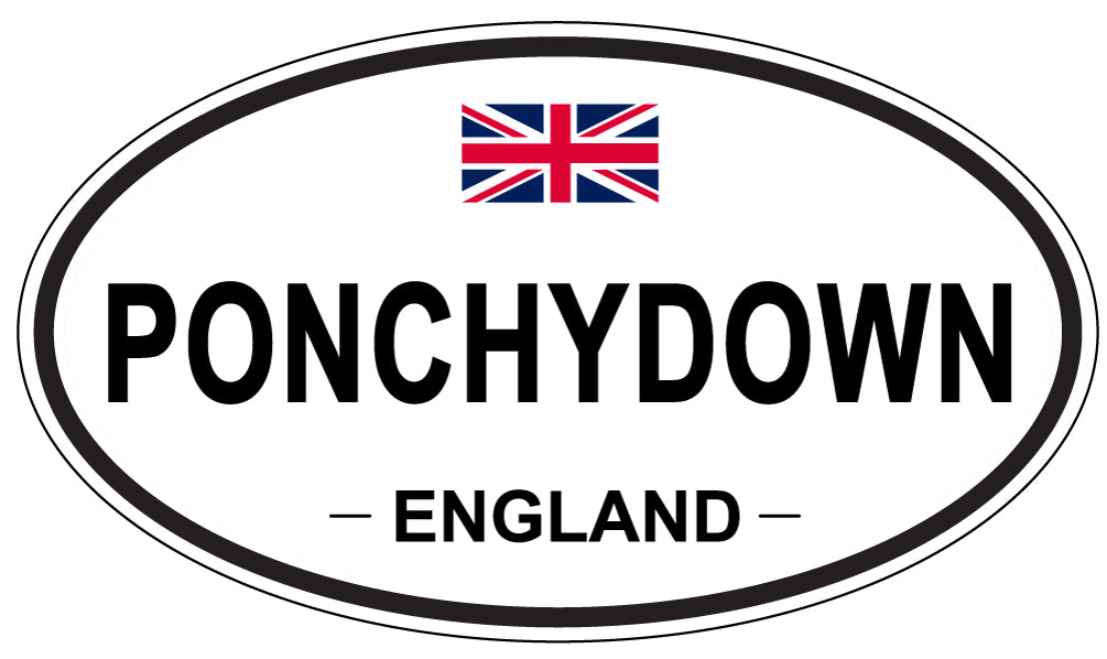 PONCHYDOWN, ENGLAND - Oval Sticker