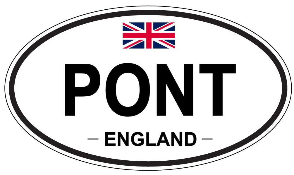 PONT, ENGLAND - Oval Sticker