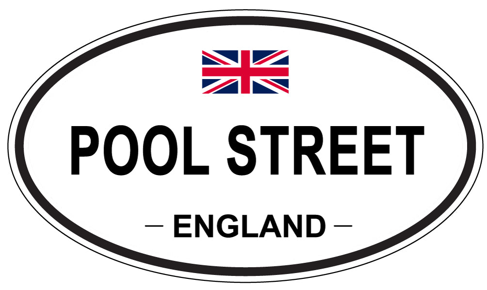 POOL STREET, England - Oval Magnet