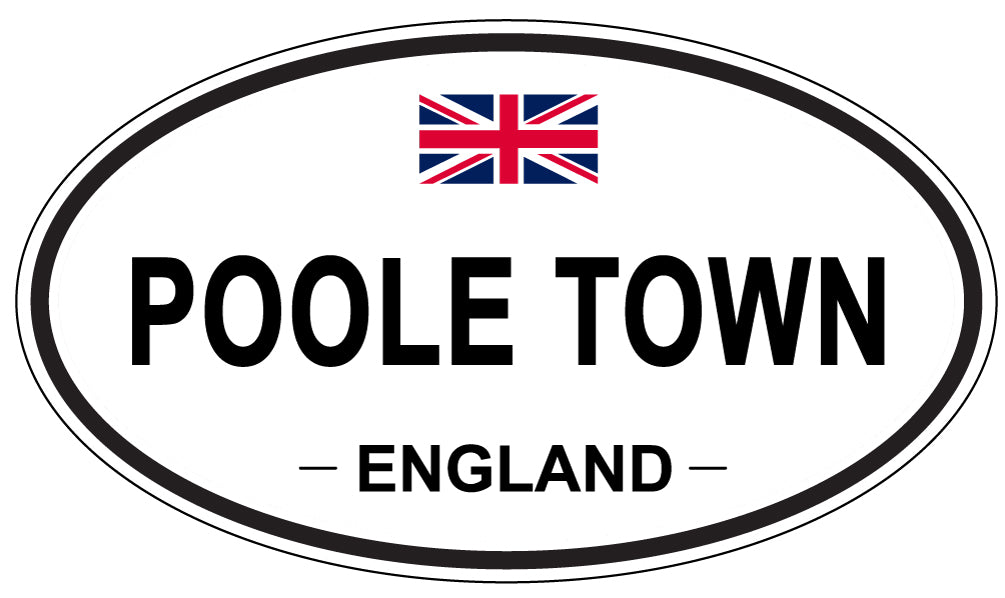 POOLE TOWN, ENGLAND - Oval Sticker