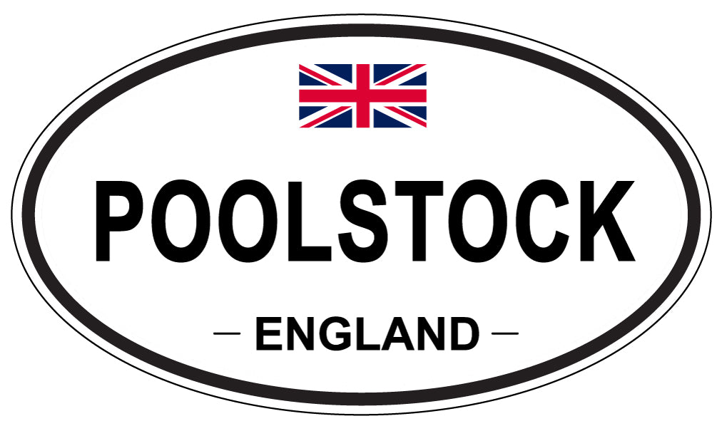 POOLSTOCK, ENGLAND - Oval Sticker