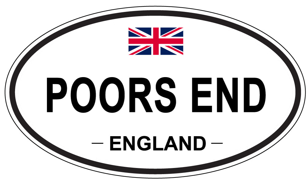 POORS END, ENGLAND - Oval Sticker