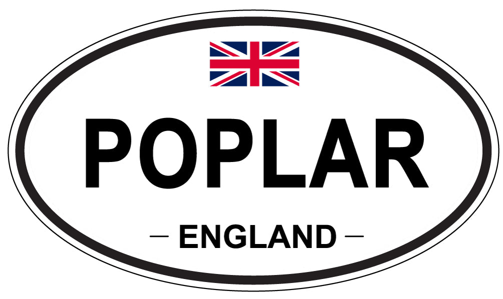 POPLAR, ENGLAND - Oval Sticker