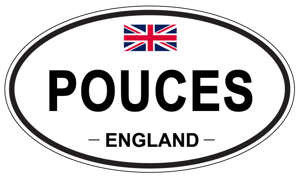 POUCES, England - Oval Magnet