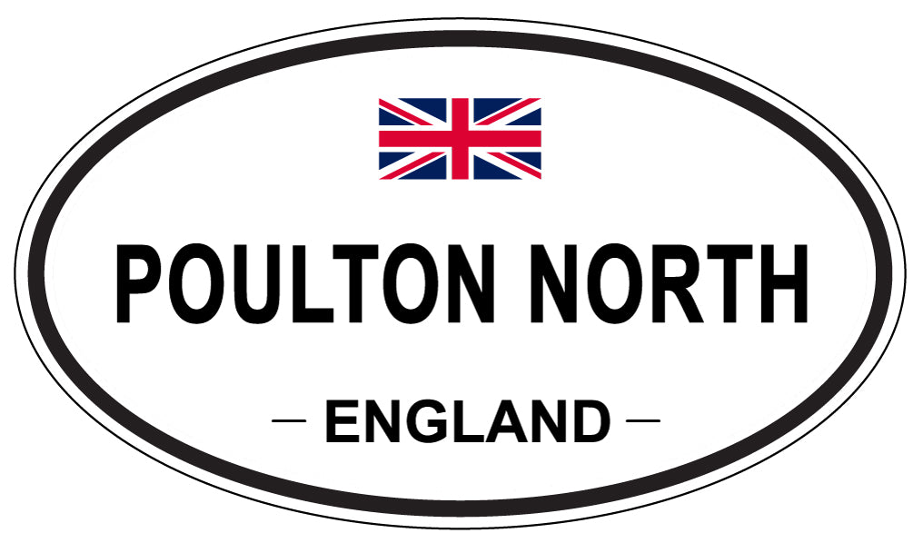 POULTON NORTH, ENGLAND - Oval Sticker