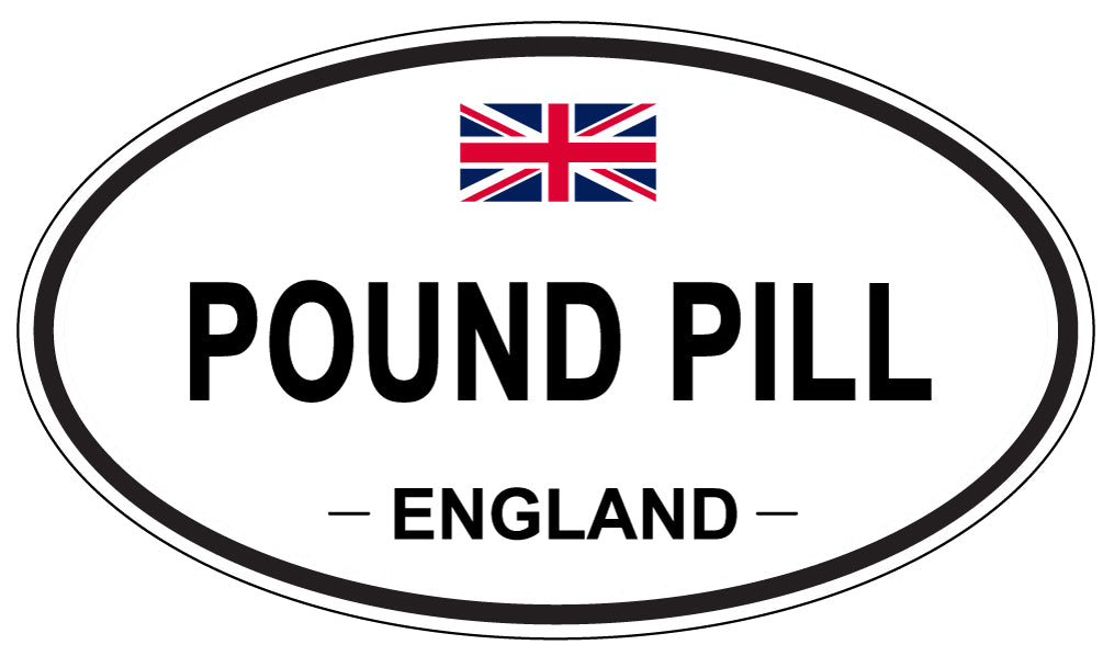 POUND PILL, England - Oval Magnet