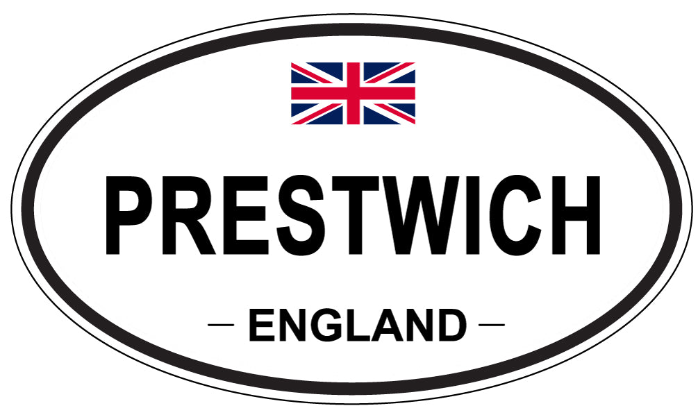 PRESTWICH, ENGLAND - Oval Sticker