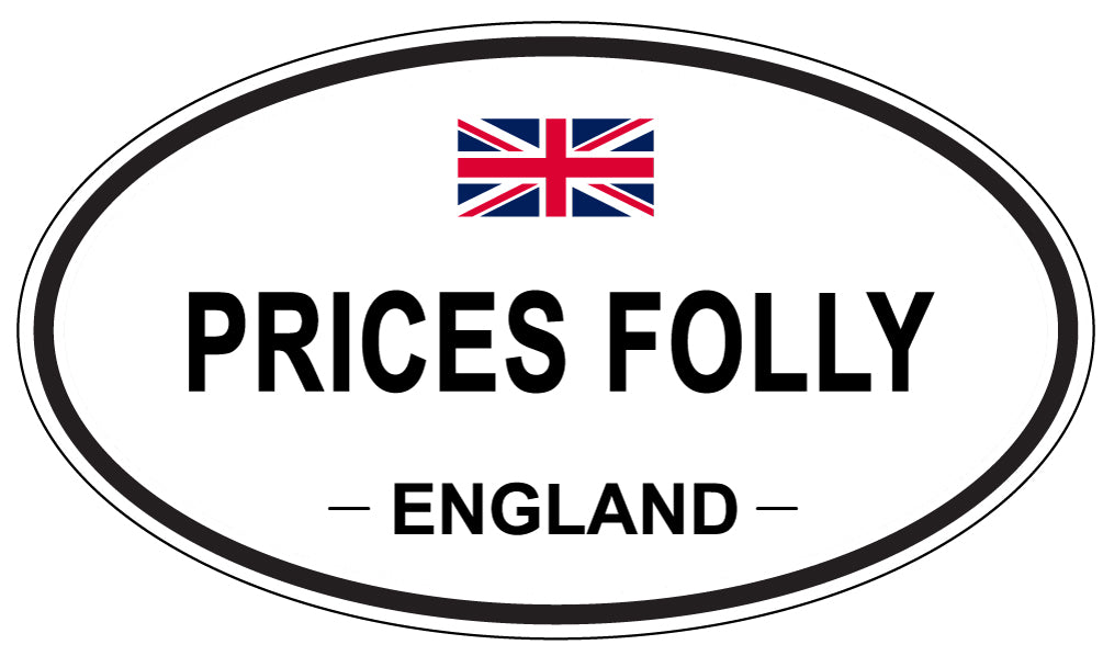 PRICES FOLLY, England - Oval Magnet