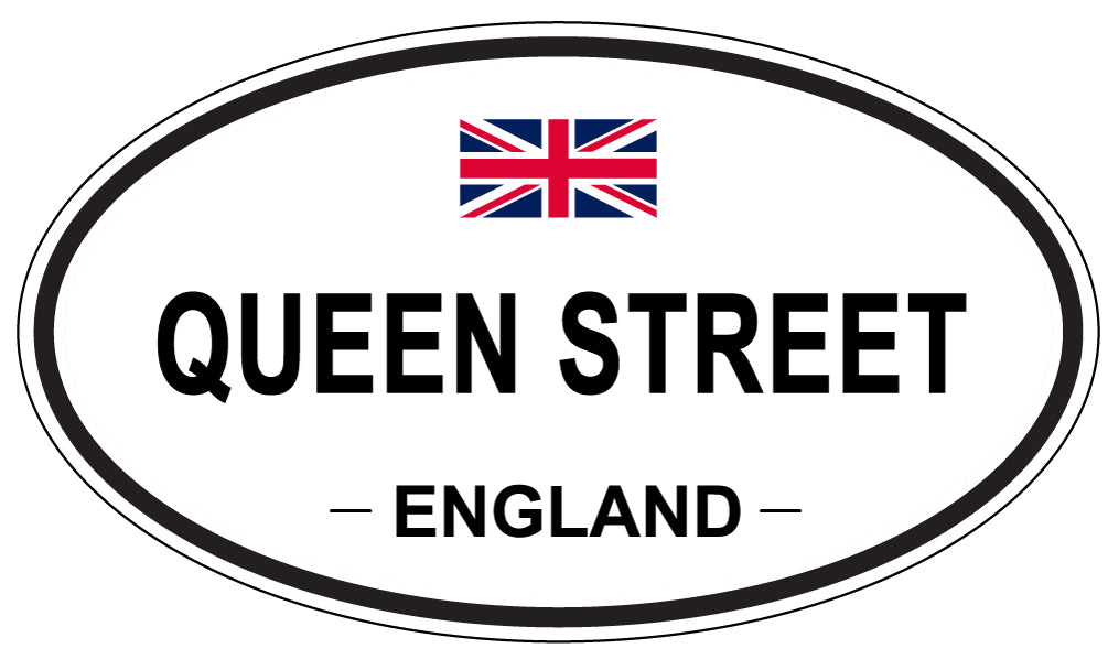 QUEEN STREET, England - Oval Magnet