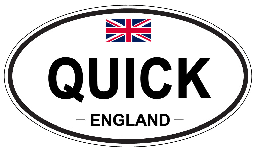 QUICK, England - Oval Magnet