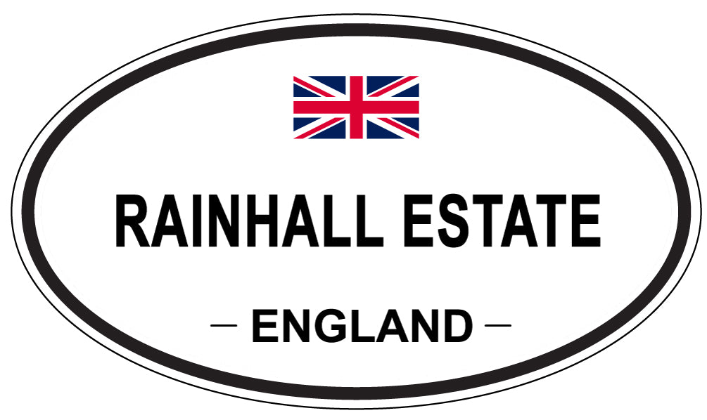 RAINHALL ESTATE, ENGLAND - Oval Sticker