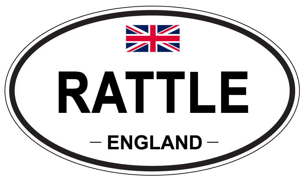 RATTLE, England - Oval Magnet