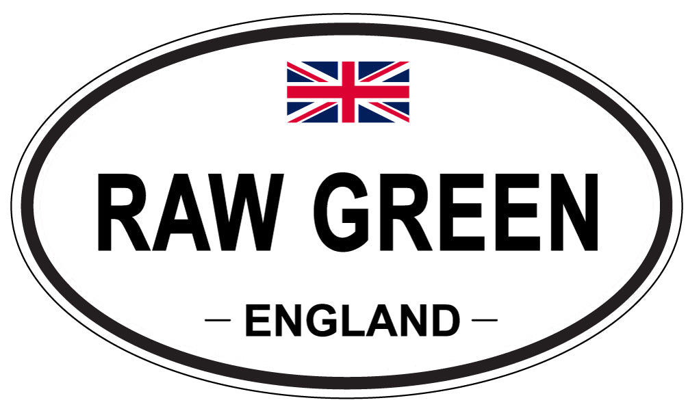 RAW GREEN, England - Oval Magnet