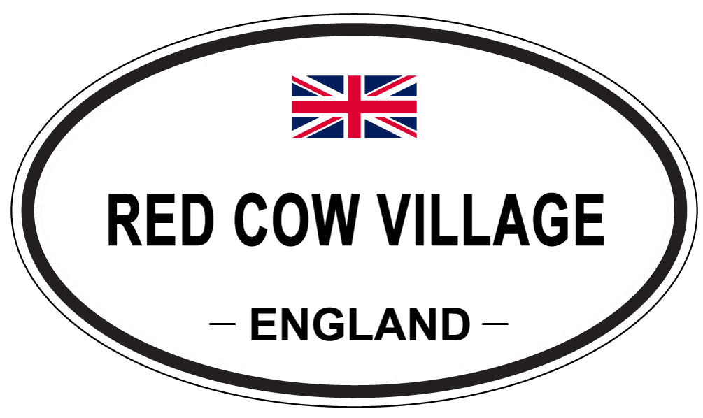 RED COW VILLAGE, England - Oval Magnet