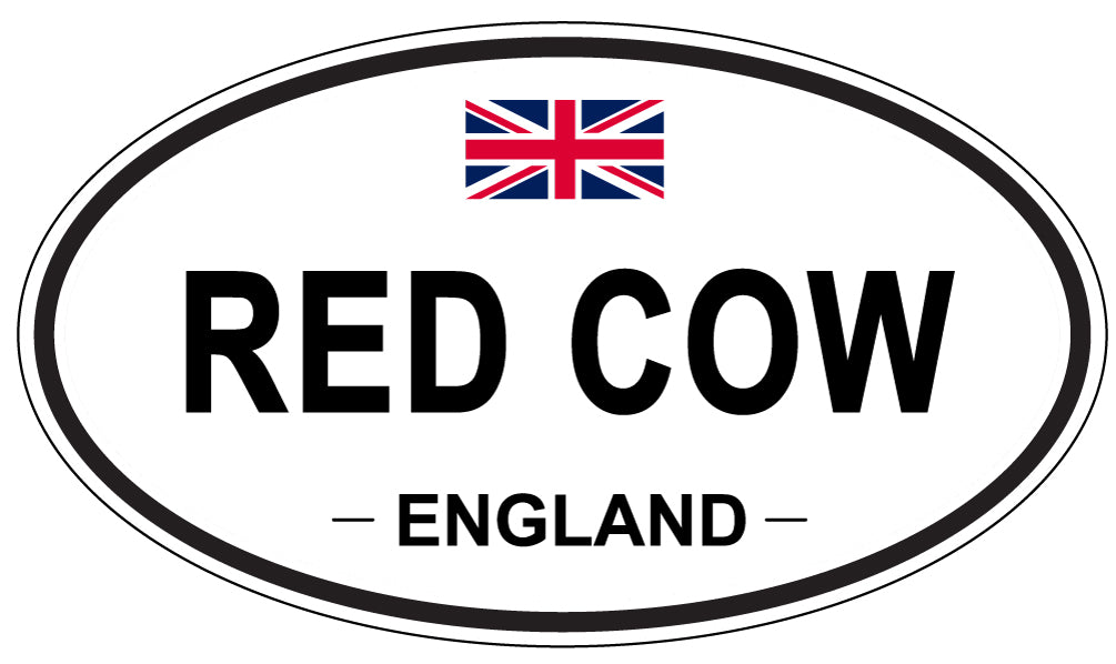 RED COW, England - Oval Magnet