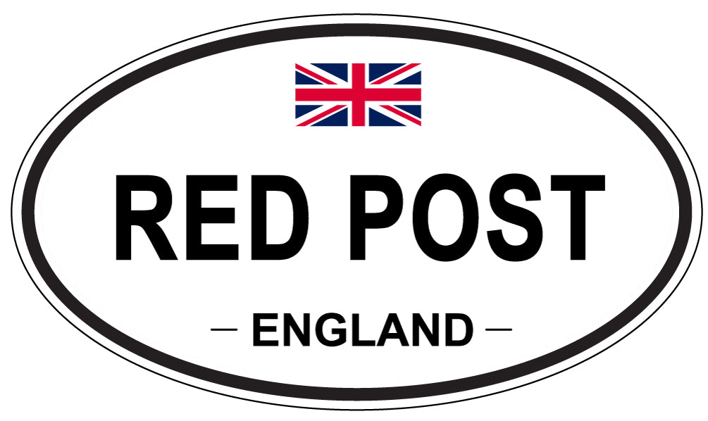 RED POST, England - Oval Magnet