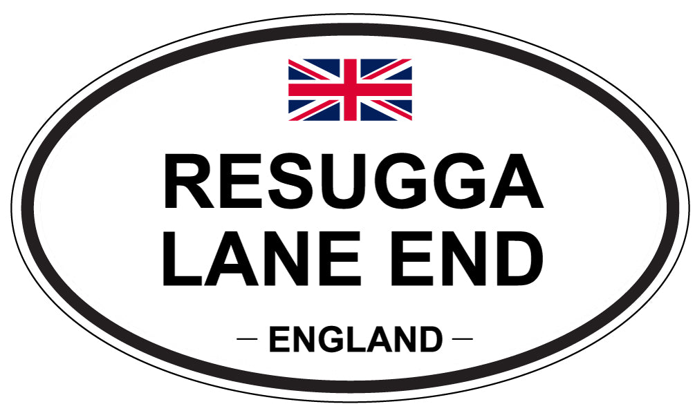 RESUGGA LANE END, ENGLAND - Oval Sticker