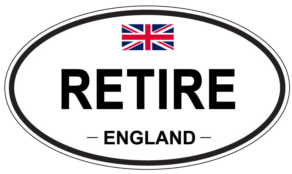 RETIRE, England - Oval Magnet